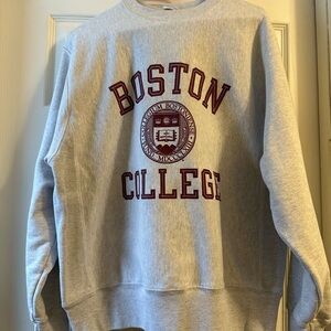 Champion Gray Boston College Crewneck Sweater